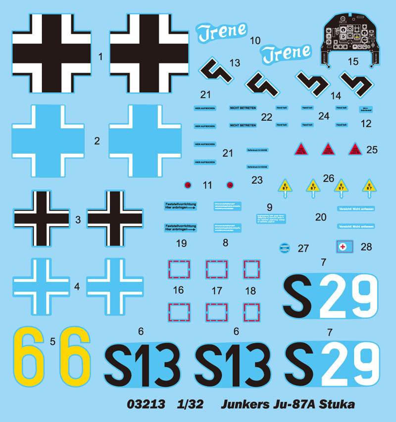 03213 1/32 Junkers Ju87A Stuka Plastic Model Kit